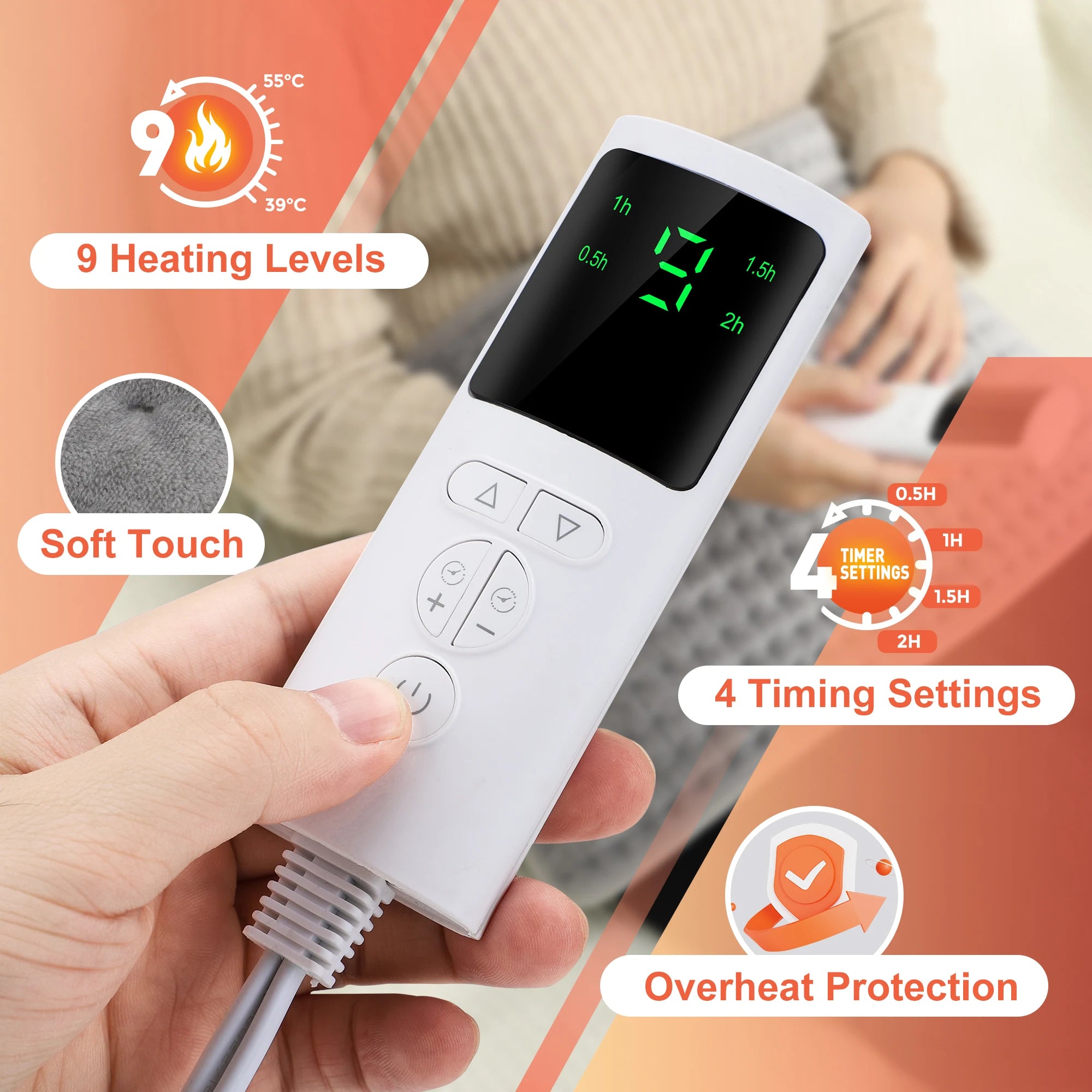 HeatMat — Electric Heating Pad for Back & Waist (US & Canada Plug)